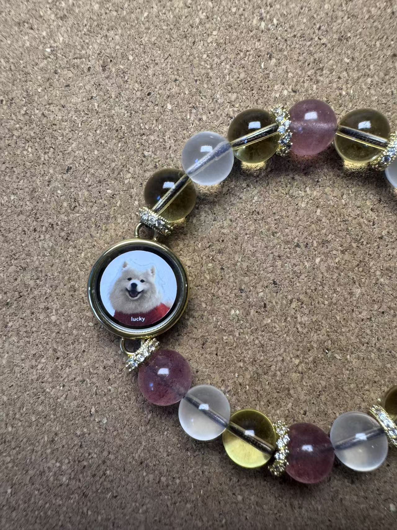 Rainbow Bridge Pet Memorial Bracelet - Personalized Photo & Fur Keepsake