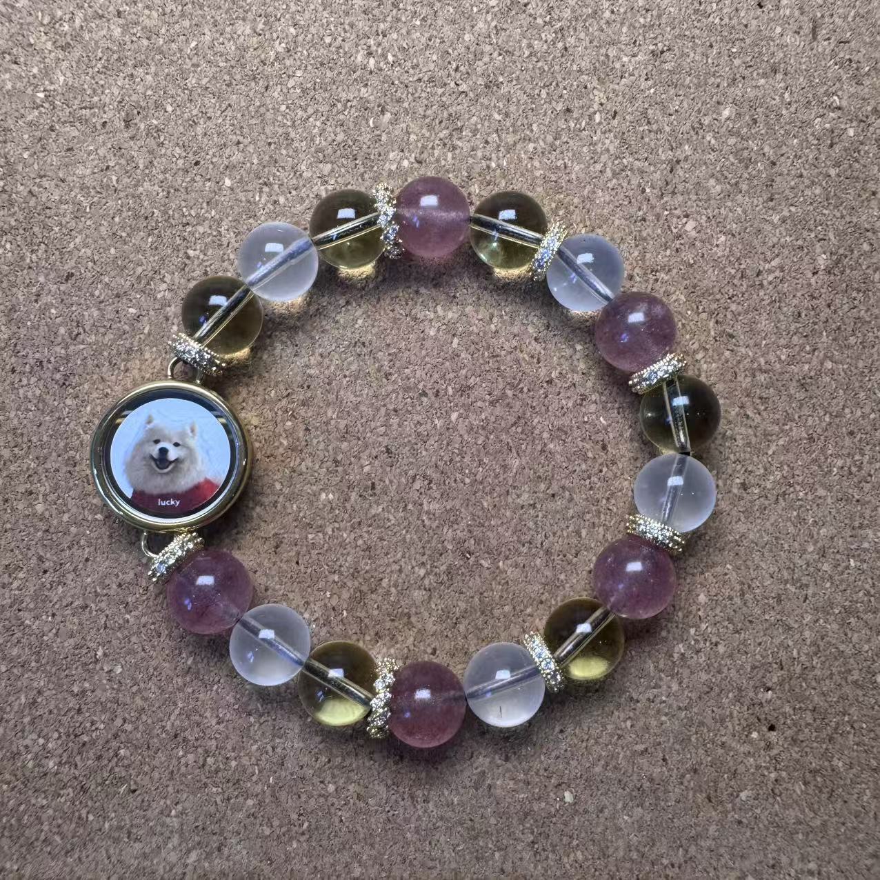 Rainbow Bridge Pet Memorial Bracelet - Personalized Photo & Fur Keepsake